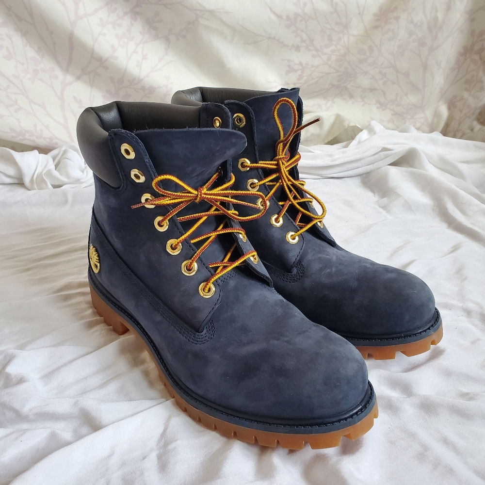 Navy with gold limited edition timberland boots